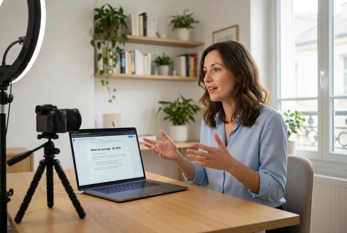 Expert filmant une vidéo pour sa chaîne